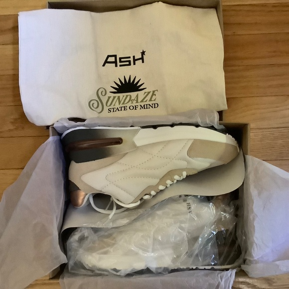 Ash Kacy Leather And Suede Sneakers Biscuit Off White SZ EU 40/ US 9.5 - Picture 14 of 16